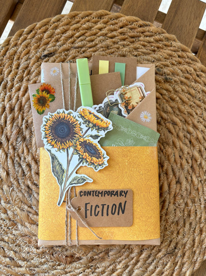 Blind Date with a Book surprise gift for book lovers, offering a carefully selected mystery book in various genres like romantasy, thriller, or paranormal. Comes with a book wrapped in blind date-style packaging, herbal tea, annotation tabs, bookish stickers, highlighter, book tracker, and a library-style reading list. Perfect gift for fans of romance books, booktok, book clubs, dark romance, and those who love surprises and unique reading experiences.