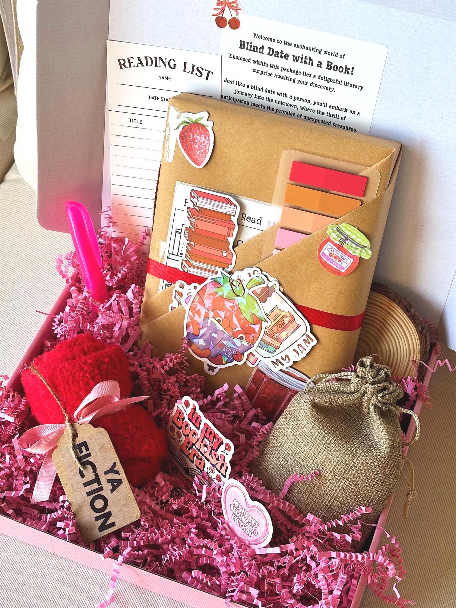 Blind Date with a Book Box – Surprise Mystery Book Gift, Book Lover Gift Box, Custom Dark Romance or Romcom for Her Boookworm Gift