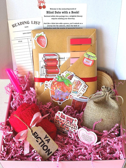 Blind Date with a Book Box – Surprise Mystery Book Gift, Book Lover Gift Box, Custom Dark Romance or Romcom for Her Boookworm Gift