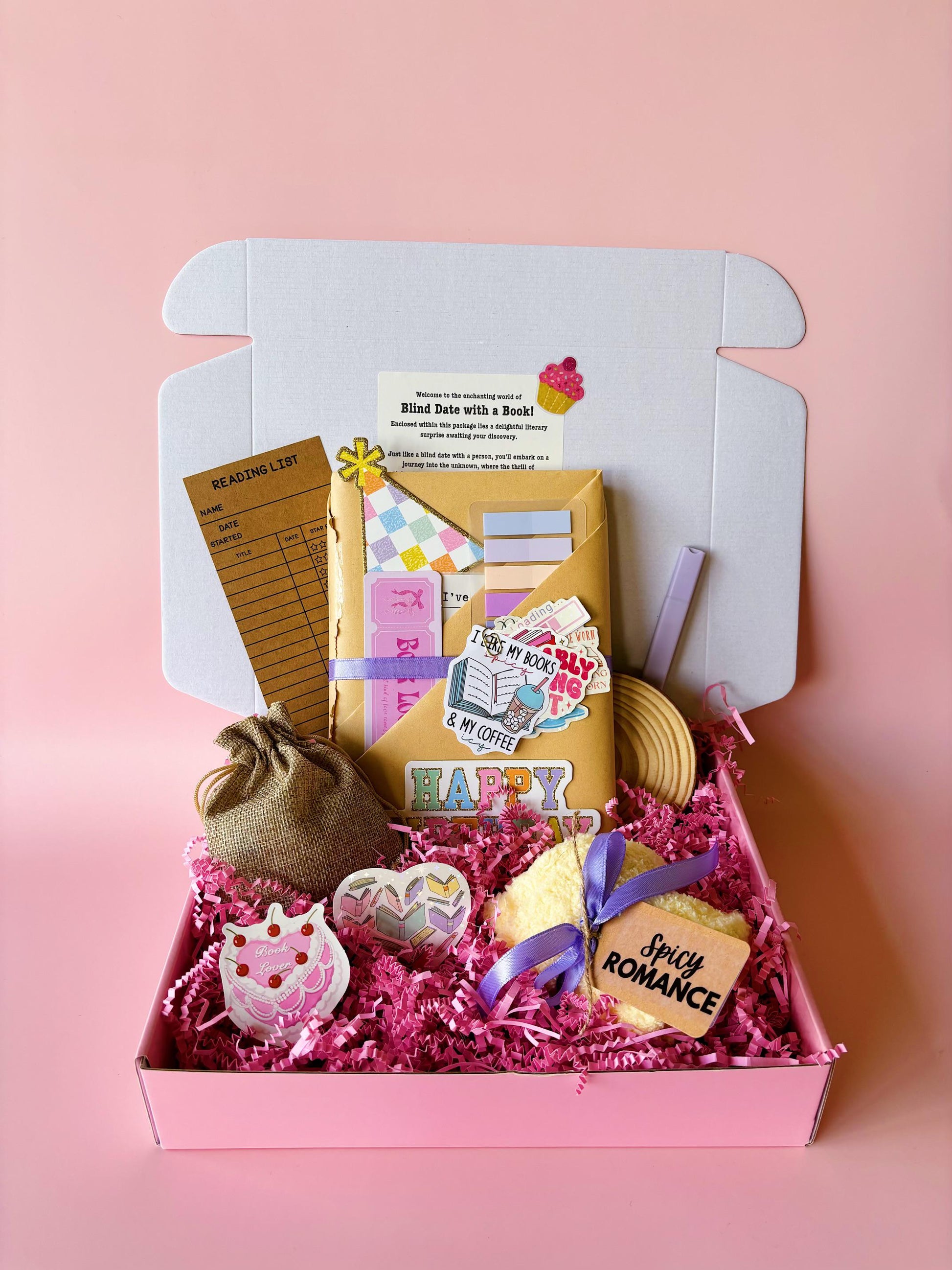 Make birthdays extra special with a Blind Date with Book gift! Each date with a book is tucked inside a blind box or mystery box, including favorites like dark romance, romantasy, horror book, or spicy book. Complete with a reading log, this book lover gift box is perfect for bookstagram fans. Treat someone or treat yourself to a unique blind book date or book blind date filled with suspense and excitement.