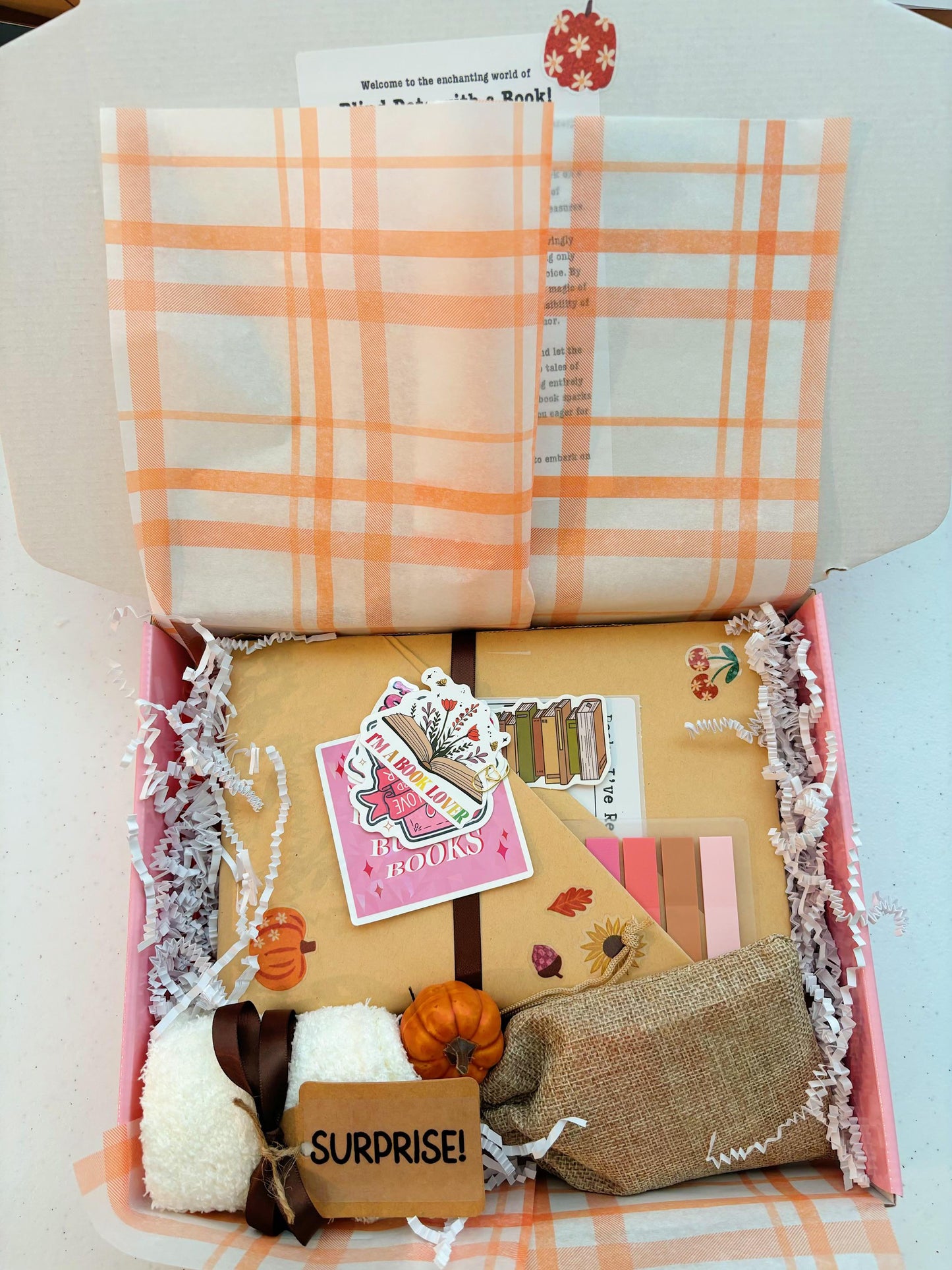 Personalized Blind Date with a Book Gift Box Mystery Gift for Book Lover Gift Holiday Book Gift for Christmas Gift for Her Bookworm Gift