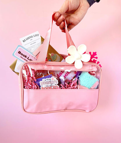 Festive blind date with a book christmas box filled with cozy pink holiday décor. Perfect for fans of blind date with a book dark romance and blind date with a book smut who crave a cozy, romantic mystery to unwrap under twinkling lights.