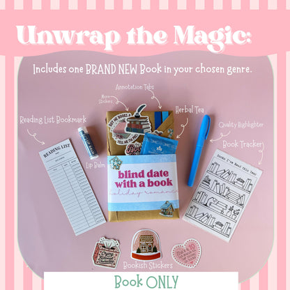 Blind Date with a Book Box, Blind Book Dates, Mystery Book Gift, Bookish Gifts, Book Lover Gift, Custom Book Box, Pink Christmas