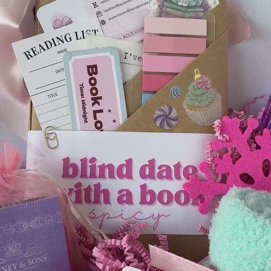 Blind Date with a Book Box, Blind Book Dates, Mystery Book Gift, Bookish Gifts, Book Lover Gift, Custom Book Box, Pink Christmas